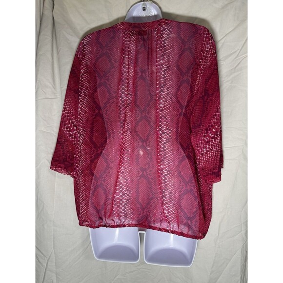 a.n.a. Women's Pink and Red Snakeskin Print Blouse Size XL - Picture 2 of 10